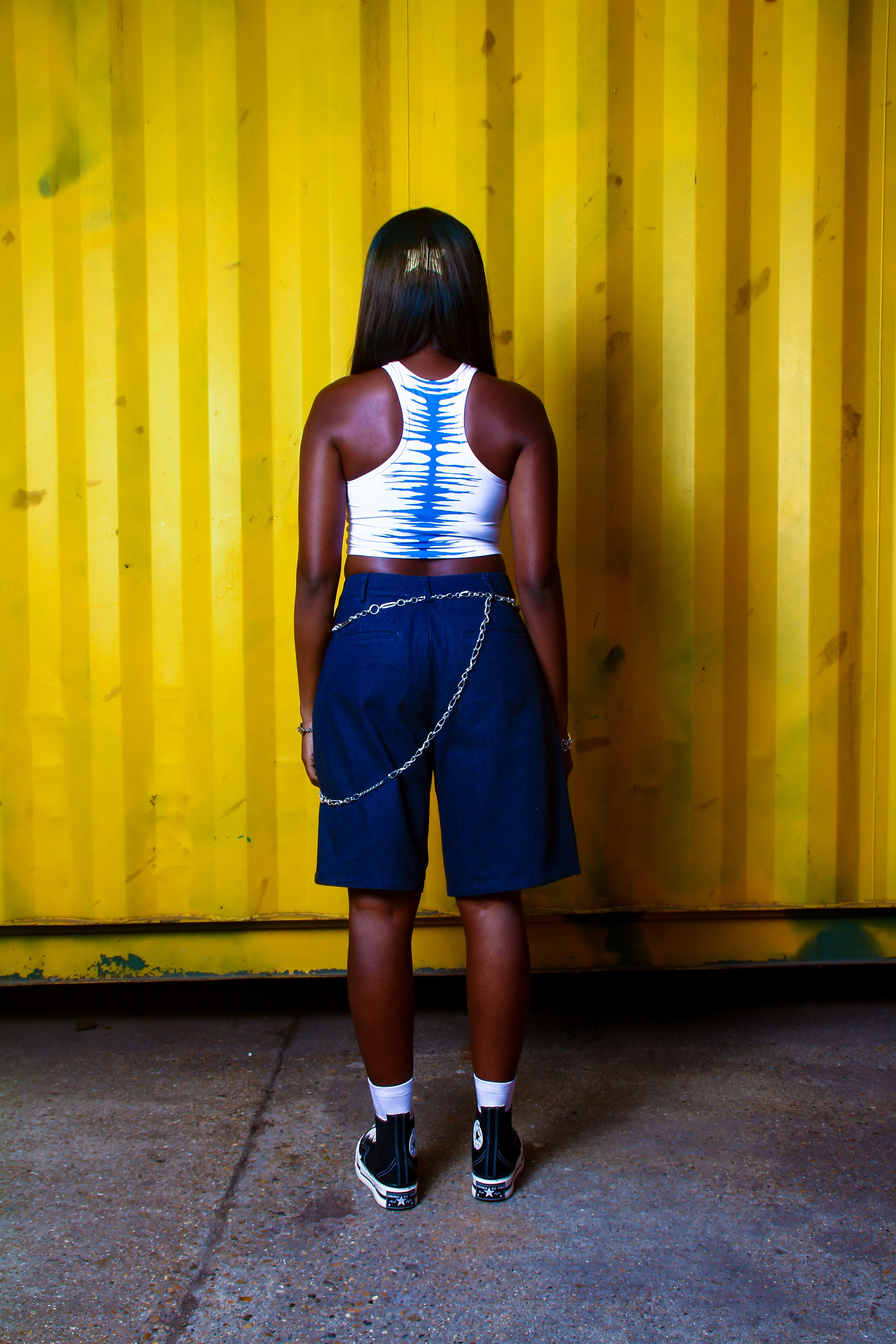 BLACK STARR TANK TOP (BLUE)
